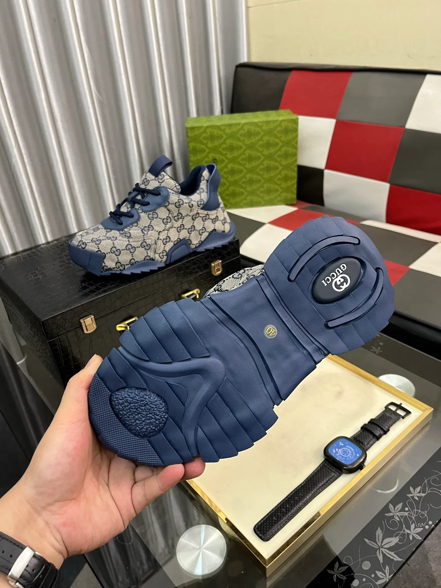 Men's shoes 💰600⌚️⌚️ (GUCCI-Gucci) luxury brand sports and casual shoes, imported original material, sheepskin lining, high-end and comfortable, original outsole is light and wear-resistant! Purely handmade, details determine quality! 38-444️⃣colors available